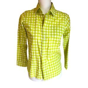 Land’s End Girls Long Sleeve Check Shirt Size Medium 10/12